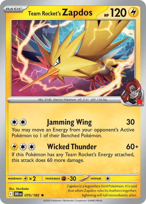 Team Rocket's Zapdos - 70/182